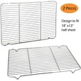 thumbnail image 3 of Baking Rack Cooking Rack Set of 2-17.7''x11.4'', Stainless Steel Wire Cooling Drying Roasting Rack, Fits Half Sheet Cookie Pans, Commercial Quality, Oven & Dishwasher Safe, 3 of 7