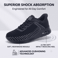 thumbnail image 6 of REABO Women's Wide Toe Box Walking Shoes Sneakers with Arch Support,Black/Gray, Size 6, 6 of 9