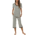 thumbnail image 7 of X'soft Women's Casual Short Sleeve Top Carpi Pants Sleepwear PJ Sets, 7 of 7