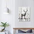 thumbnail image 3 of ARISTURING Rustic Nature Deer Wall Decor Nordic Forest Animal Deer Pictures Wall Art Abstract Simple Style Canvas Print Elk Painting Framed Modern Home Artwork Decorations For Bathroom Office, 3 of 4