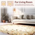 thumbnail image 2 of ODIKA 3'x5' Machine Washable Non-Slip Area Rug, Elegant Boho Floral Scrollwork With Delicate Leaf Motifs High Traffic Rug, Beige, 206288, 2 of 7