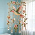thumbnail image 2 of Vintage Bird Wind Chime With Crystal Suncatcher Prisms, Metal Hanging Windchime, Outdoor Porch Garden Window Decor, Sympathy Memorial & Housewarming Gift, 2 of 6
