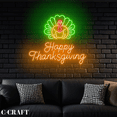 thumbnail image 3 of C-CRAFT Turkey Happy Thanksgiving Neon Sign LED Light Acrylic Wall Decorations For Restaurant Decor, 3 of 4