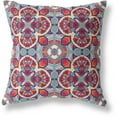 thumbnail image 1 of Clover Feuille Florale Intérieur/extérieur Tissu Oreiller avec Zip en Rouge Orange Bleu26x26, 1 of 4