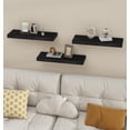 thumbnail image 4 of 6 Pack Black Floating Shelves,24" W x 5.8" D x 1.5" H, Holds Up to 37 Lbs, Ideal for Living Room, Bedroom, Bathroom, Kitchen, Office, Storage, Display, with Invisible Brackets Wall Shelves, 4 of 14