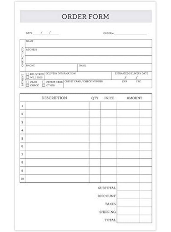 Receipt & Order Books in Forms & Recordkeeping - Walmart.com