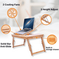 thumbnail image 2 of Zimtown Lap Desk 21" x 13", Nature Bamboo Folding Laptop Desk, Bed Tray Table for Computer, Adjustable Computer Notebook Desk Laptop Stand, Natural, 2 of 9