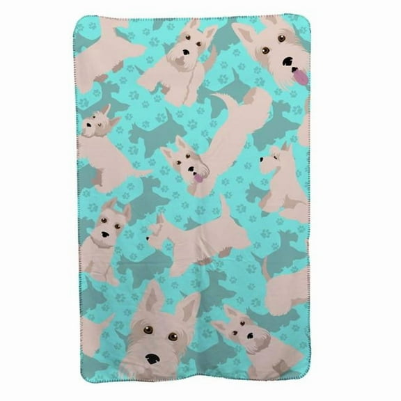 Carolines Treasures MLM1072TBLT 58 x 36 in. Blue Wheaten Scottish Terrier Soft Travel Blanket with Bag