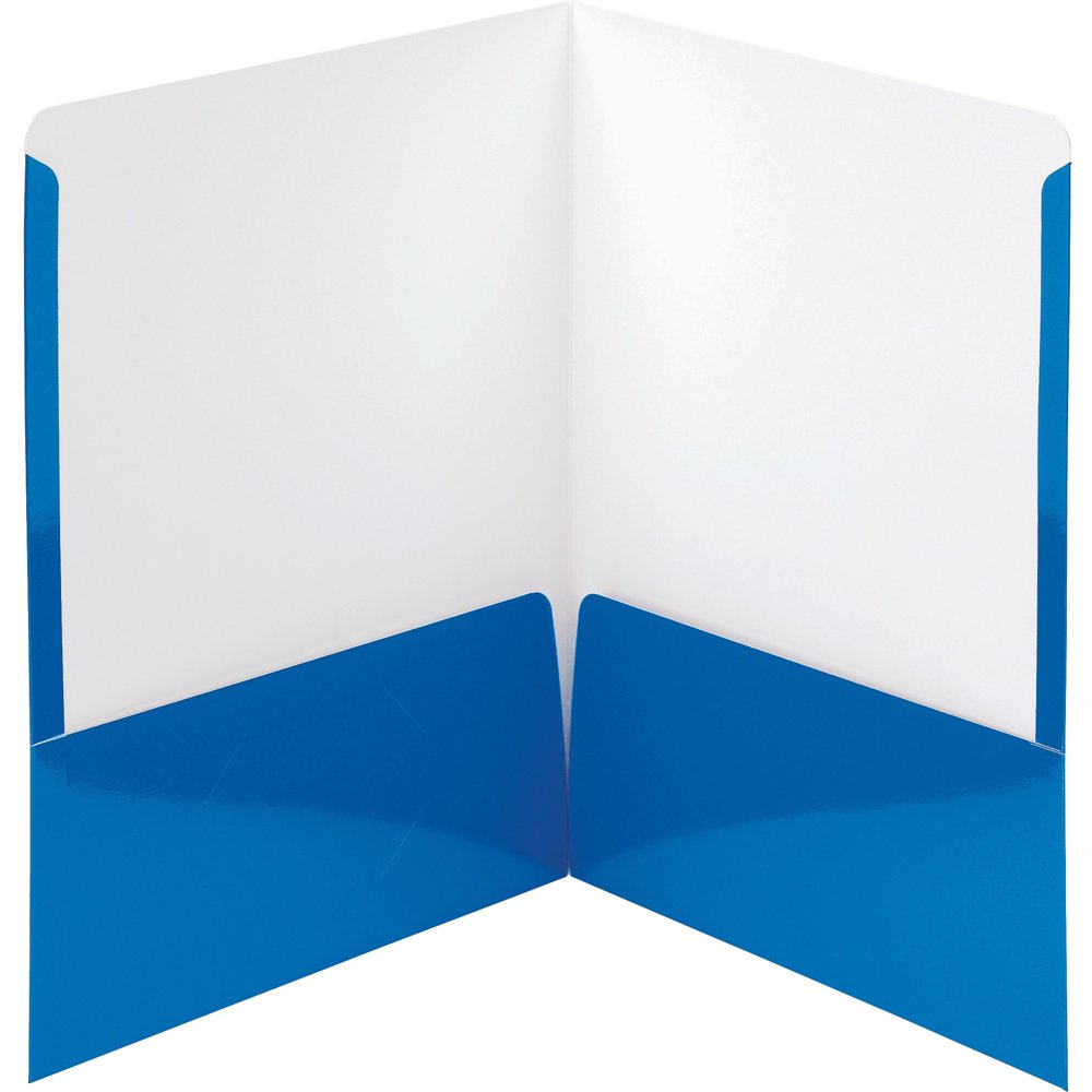 Smead Folders 2Pocket High Gloss Lettersize 25/BX Blue 87875