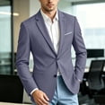 thumbnail image 5 of Ecqkame Mens Blazer Jackets Solid Long Sleeve Lapel Button Front Suit Coats Office Business Casual Versatile Lightweight Outerwear Gray L, 5 of 7