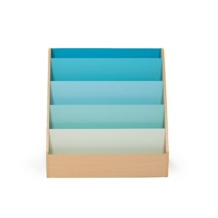 Humble Crew Skylar Kid s Wooden Bookcase Storage Rack with 5 Tiers Natural/Aqua