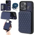 thumbnail image 1 of Case for iPhone 13 Pro 6.1", Detachable Crossbody Strap Wallet Case with Card Slots, Stand Ring Flip PU Leather Protective Cover Lanyard for Women for iPhone 13 Pro, Darkblue, 1 of 8