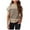 Khaki, variant on T-Shirt Femme Striped Neck Vest Casual Sleeveless Cap Sleeve Ribbed Knit Pullover Tank Tops Shirts Women White M