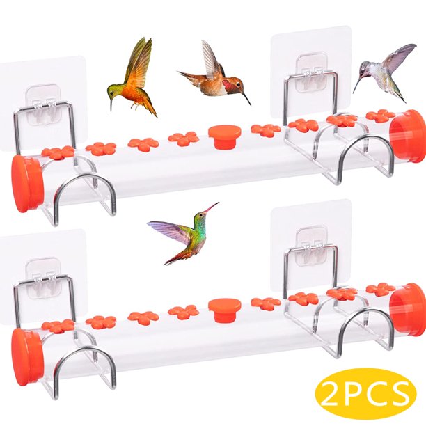 Window Hummingbird Feeder Horizontal Humming Bird Feeders with Feeding
