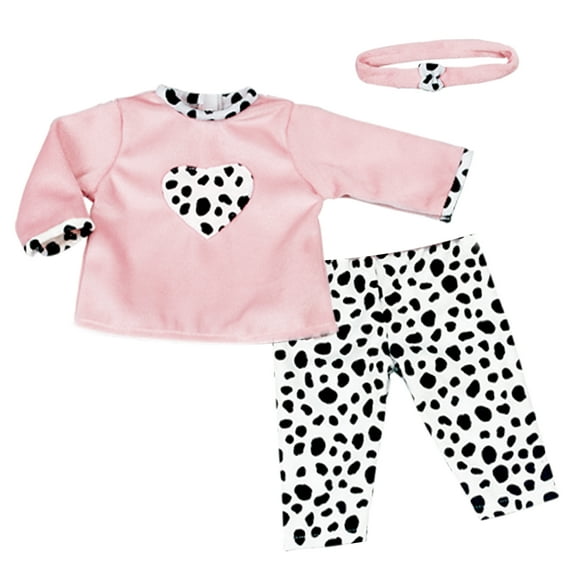 Sophia's 3 Piece Dalmatian Print Set for 15" Dolls, Pink