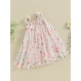 thumbnail image 4 of Aojekbee Toddler Girl Summer Sleeveless Dress, Sweet Flower Embroidery Tulle Patchwork A-line Slip Dress, 4 of 9