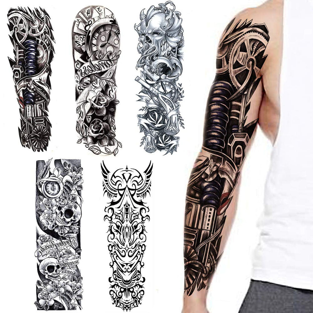 Bestope Full Arm Tattoos Sleeves Temporary Tattoos Waterproof Realistic  Armband Tattoo Sticker For Women Men Halloween Party Masquerade -  