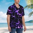 thumbnail image 3 of Fotbe Galaxy Lightning Camisa Hawaiana para Hombre Unisex – Camisa Casual de Verano con Botones de Manga Corta de Algodón y Lino,Large, 3 of 7