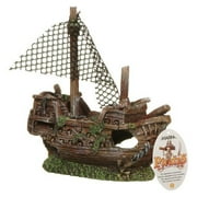 Angle View: Marina Sunken Galleon Aquarium Ornament, Small