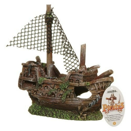Sunken Galleon Aquarium Ornament - Marina Sunken Galleon Aquarium Ornament, Small