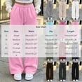 thumbnail image 4 of Liuinsasek Women's Winnter Casual Comfortable Outdoor Sports Pants Solid Color High Waisted Loose With Drawstring And Pocket Pants Straight Leg Sweat Pants, 4 of 10