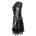 thumbnail image 4 of SRZYMJ Women High Waist Lace Up Tiered Ruffle Skirt Textured Fabric Bodycon Asymmetrical Hi Low Hem Gothic Steampunk Party Cocktail Midi Skirt M, 4 of 5