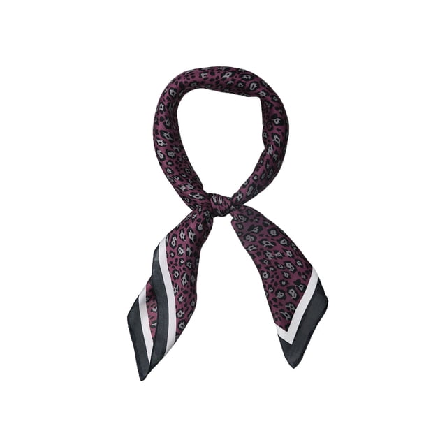 INSPIRE CHIC Foulards Carrés à Imprimé Léopard pour Femmes Foulard de Cou Foulard Tour de Cou Rouge Vin