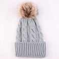 thumbnail image 3 of Mother Baby Kids Knit Pom Bobble Hat Kids Girls Boys Winter Warm Beanie Caps, 3 of 7