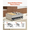 thumbnail image 2 of KFFKFF Electric Soup Warmer, Two 6.34QT Pots & Three 1/3 Pans, Stainless Steel Commercial Food Warmer with 86~185°F Adjustable Temp, 1500W Bain Marie, 2 of 9