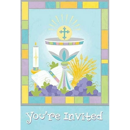 Amscan Invitation Thankyou Set Joyous Communion 481213