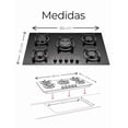 thumbnail image 5 of Estufa De Mesa Xtellar/parrilla De Gas 5 Quemadores Cristal Templado Color Negro, 5 of 5