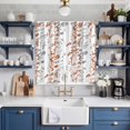 thumbnail image 2 of Orange Grey Botanical Kitchen Curtains Window Panels, Spring Floral Summer Farmhouse Insulated Window Treatment Curtain, Grommet Curtains for Bedroom/Living Room/Bathroom, 2 Piece 52"Wx84"L, 2 of 8