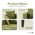 thumbnail image 7 of Accent Chair,Fabric Armchair Club Chair Single Chair Upholstered Arm Chair with Solid Wood Legs for Living Room/Bedroom,Olive Green, 7 of 7