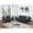 Black, variant on Contemporary 2pc And , Blue Gray Linen Like Fabric, Back Pillows With Back, Modern Style Fabric For Living Room