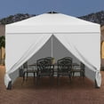thumbnail image 3 of Outdoor Basic 12x12 Pop up Canopy Tent with One Push Setup and Sidewalls,Instant Shade Gazebos with Weighted Sandbags,White, 3 of 9