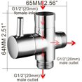thumbnail image 5 of Válvula de 3 vías de latón macizo G1/2" Componentes de ducha de mano Accesorio universal, cromo DSF007 JFHHH pequeña, 5 of 5