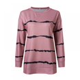 thumbnail image 2 of Baywell Womens Loose Crewneck Casual T-Shirt Top Soft Striped Long Sleeve Tunics Tee To Wear With Leggings, 2 of 8