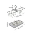 thumbnail image 3 of COFEST 12-Clip Foldable Clothes Drying Hanger - Gray, Space-Saving Design for Indoor & Outdoor Use, Perfect for Children & Adults' Socks, Underwear, Towels, Bras, and More Gray, 3 of 9