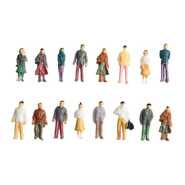 GLFILL 100PCS 1:50/1:75/1:100 DIY Sand Table Mini Color Small Person Scene Matching 1:100