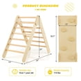thumbnail image 2 of CIPACHO 3-in-1 Wooden Climbing Triangle Set Triangle Climber with Ramp, Kids Indoor Outdoor Play Equipment, Natural, 2 of 8