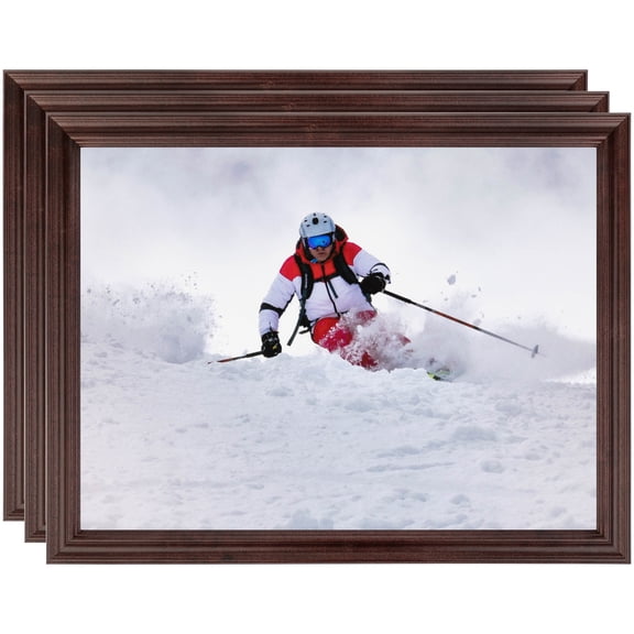 ArtToFrames 16" x 24" Brown Picture Frame, 16x24 inch Red Wood Poster Frame (WOM-4092), 3 Pack