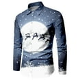thumbnail image 2 of HUAXUN-Shirts for Men Male Autumn and Winter Christmas Shirts Long Sleeve Button Full Print Funny Special Atmosphere Shirts(Light Blue,XL), 2 of 2