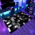 thumbnail image 3 of Modern Abstract Area Rugs, Black Gray White Geometry Carpet, Washable Non Slip Low Pile Soft Rug for Living Room Bedroom Decor Mat 4ftx6ft, 3 of 8
