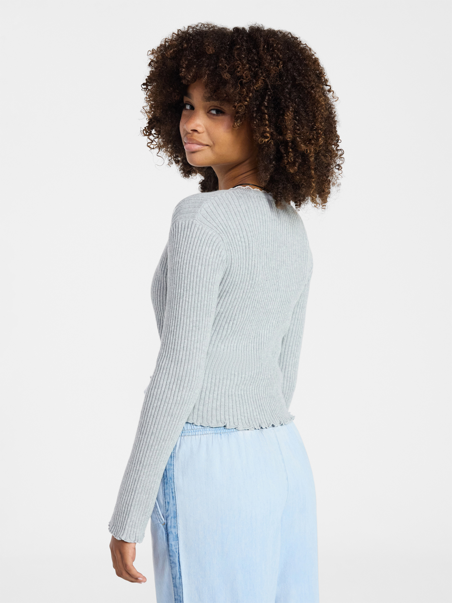 Weekend Academy Girls Lace Trimmed Cardigan, Sizes 4-18