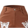 thumbnail image 7 of High Waisted Jeans For Women Straight Leg Butterfly Print Stretch Denim Pants Fashion Lightweight Outdoor Hiking Pants With Pocket Brown M, 7 of 7