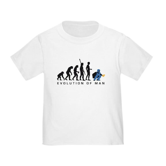 CafePress - Evolution Baseball Catcher B 3C Toddler T Shirt - Cute Toddler T-Shirt, 100% Cotton
