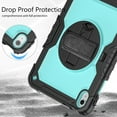 thumbnail image 4 of Dteck Rugged Case for Apple iPad (10th generation) 10.9-inch with Built-in Screen Protector, Rotating Hand Strap Stand Heavy Duty Shockproof Case with Carry Shoulder Strap for iPad 10th Gen,Light Blue, 4 of 7