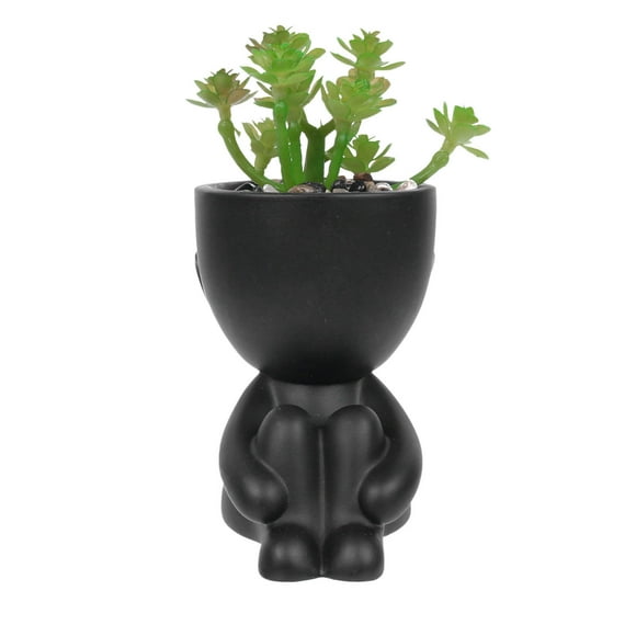 Desktop Ornament Lazy Man's Mini Planter with Dummy Easy Care Decorative Pots for Desktop and Ideas