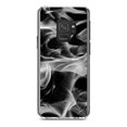 thumbnail image 1 of DistinctInk Clear Shockproof Hybrid Case for Samsung Galaxy S9 (5.8" Screen) - TPU Bumper, Acrylic Back, Tempered Glass Screen Protector - Grey Black Flame Fire - Printed Image of Fire, 1 of 5