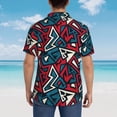 thumbnail image 6 of Balery Geometric Elements Print Men's Hawaiian Shirts Short Sleeve Beach Shirt Relaxed Fit Vacation Button Down Shirts-, 6 of 9
